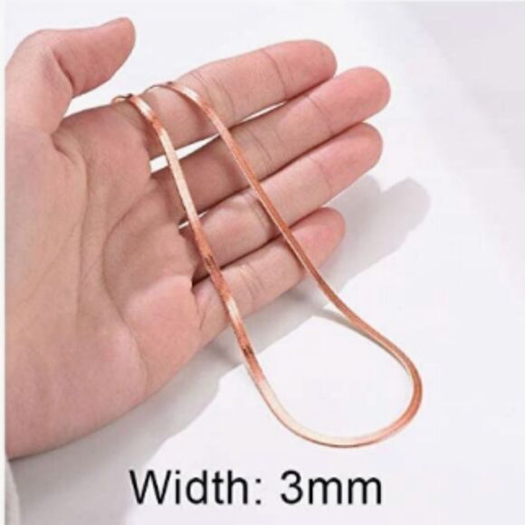 Rose Gold Adjustable Choker Snake chain necklace - Picture 2 of 6